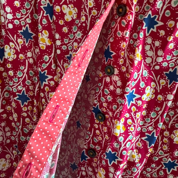 Pink pattern Anthropologie button down top - Picture 2 of 5